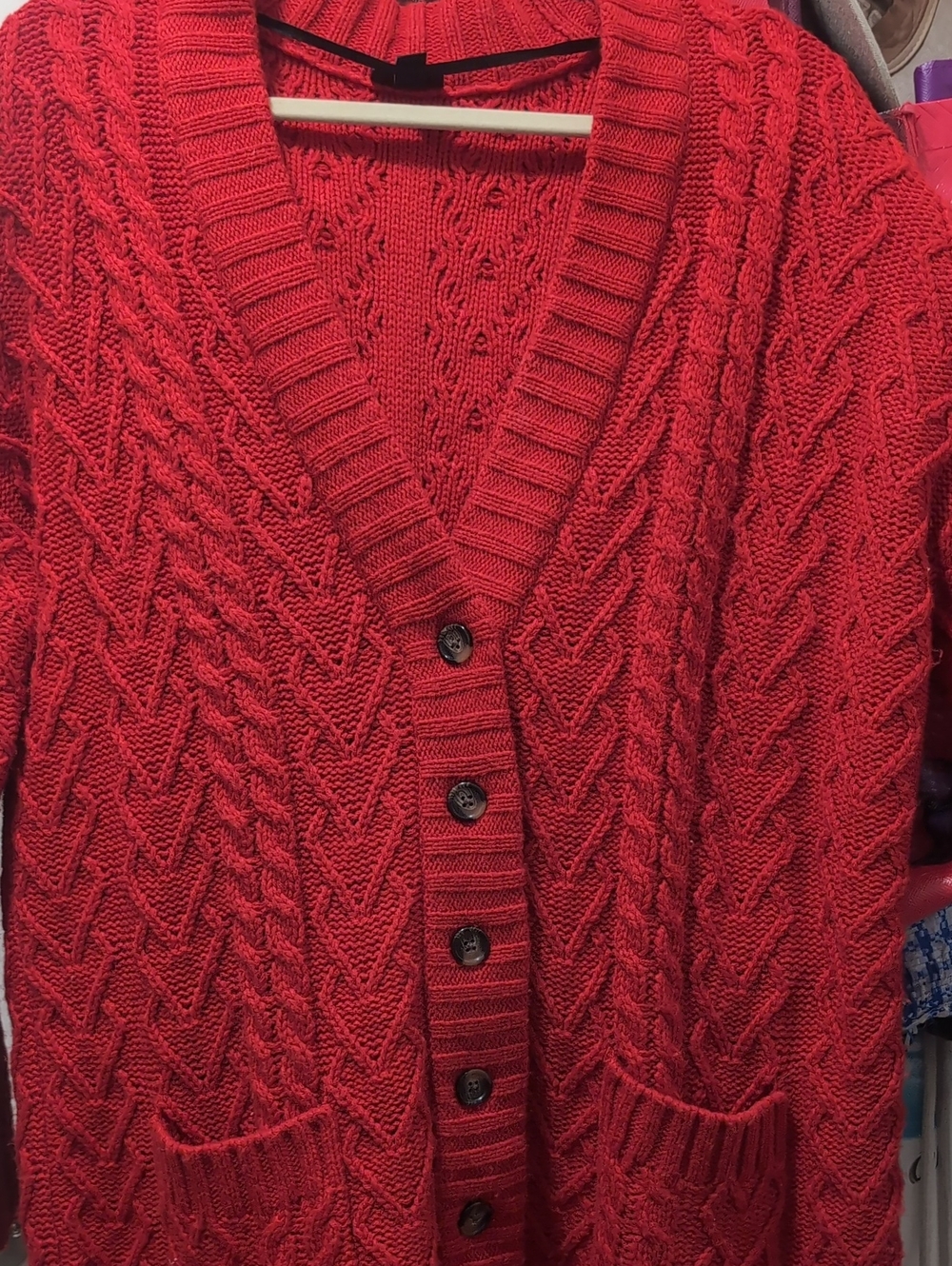 torrid Red Cable-Knit Open Cardigan - Picture 5 of 6